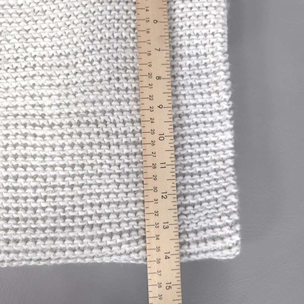 KATE SPADE Women's Knit Infinity Scarf White Metallic Thread Cozy‎ Winter Neck